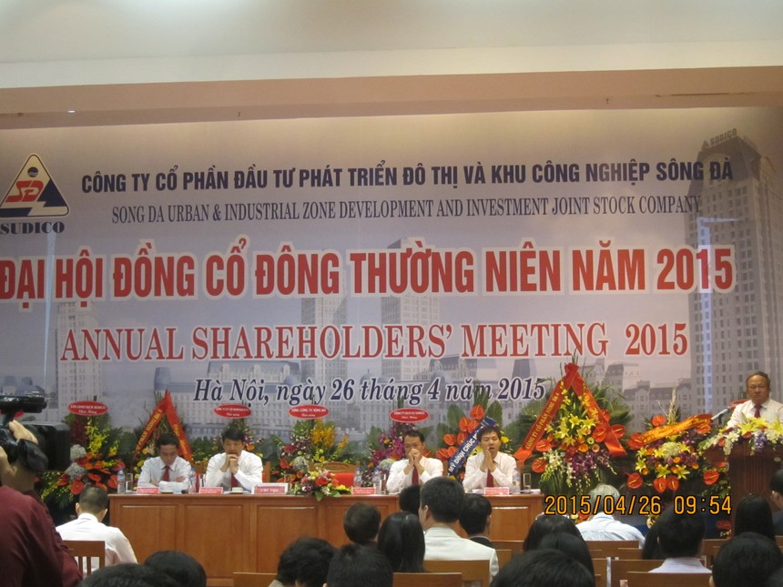 ĐHCĐ Sudico: Chủ tịch Hồ Sỹ Hùng sẽ từ chức nếu không đạt chỉ tiêu 2015