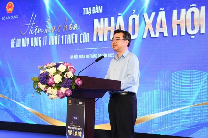 Bộ trưởng Bộ Xây dựng Nguyễn Thanh Nghị phát biểu tại tọa đàm.