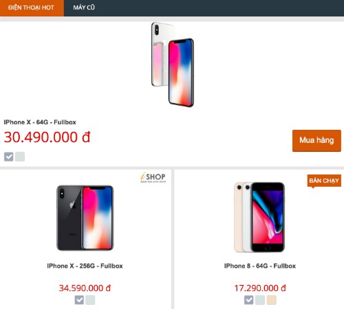 Giá iPhone X tại một cửa hàng ở Hà Nội sáng 6/11 đã giảm tới 30 triệu đồng so với ba ngày trước