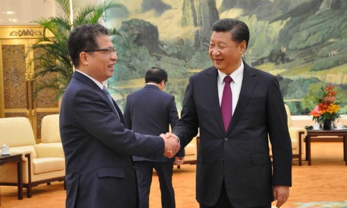 Đại sứ Việt Nam tại Trung Quốc Đặng Minh Khôi gặp Chủ tịch Trung Quốc Tập Cận Bình ngày 30/10. Ảnh: NVCC