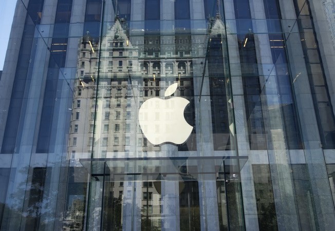 Biểu tượng Apple tại New York, Mỹ. (Nguồn: AFP)