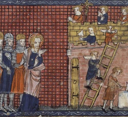 Thánh Valentine thành Terni và các tông đồ, bức tranh do Richard de Montbaston của Pháp vào thế kỷ 14