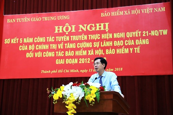 Phó Tổng Giám đốc BHXH Việt Nam Đào Việt Ánh phát biểu tại Hội nghị.