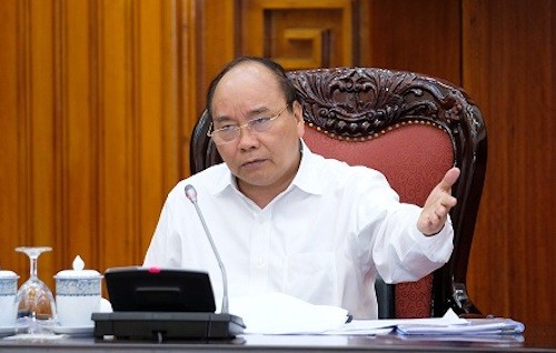 Thủ tướng Nguyễn Xuân Phúc tại cuộc họp Thường trực Chính phủ. Ảnh: AVG