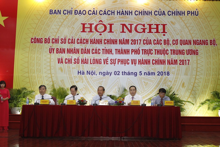 Hội nghị công bố chỉ số cải cách hành chính năm 2017. Ảnh: VGP/Lê Sơn