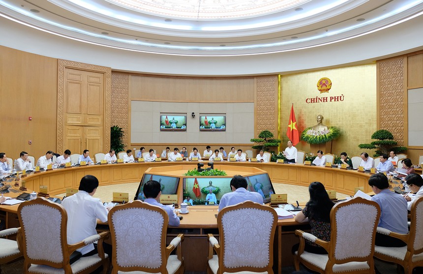 Quang cảnh phiên họp Chính phủ thường kỳ tháng 5/2018 (Ảnh: VGP/Quang Hiếu).