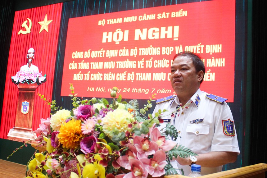 Thiếu tướng Phan Kim Hậu phát biểu tại hội nghị. Ảnh CSB.
