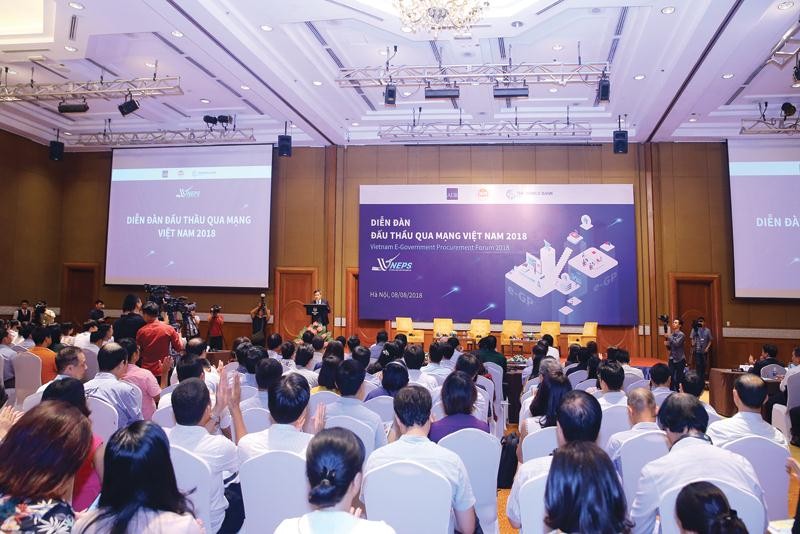Diễn đàn Đấu thầu qua mạng Việt Nam 2018 diễn ra tại Hà Nội ngày 8/8. Ảnh: Đức Thanh.