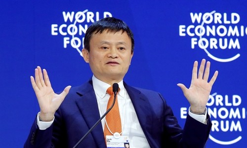 Chủ tịch Alibaba - Jack Ma tại Diễn đàn Kinh tế Thế giới. Ảnh: Reuters.