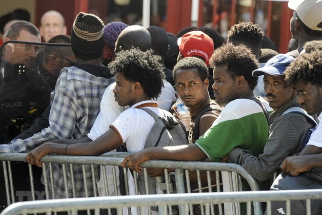 Người di cư và tị nạn tại Nantes, Pháp ngày 23/7. (Nguồn: AFP/TTXVN).