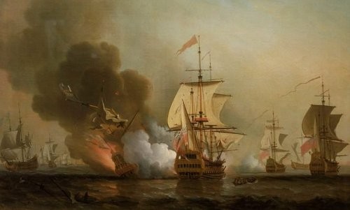 Trận đánh khiến tàu San José bị chìm ngày 28/5/1708. Ảnh: War History.