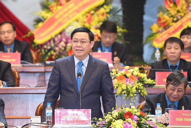 Phó Thủ tướng Vương Đình Huệ tại Đại hội Công Đoàn Việt Nam lần thứ XII.