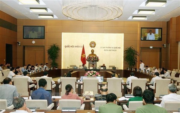 Một phiên họp của Ủy ban Thường vụ Quốc hội khóa XIV. (Ảnh: Nguyễn Dân/TTXVN).