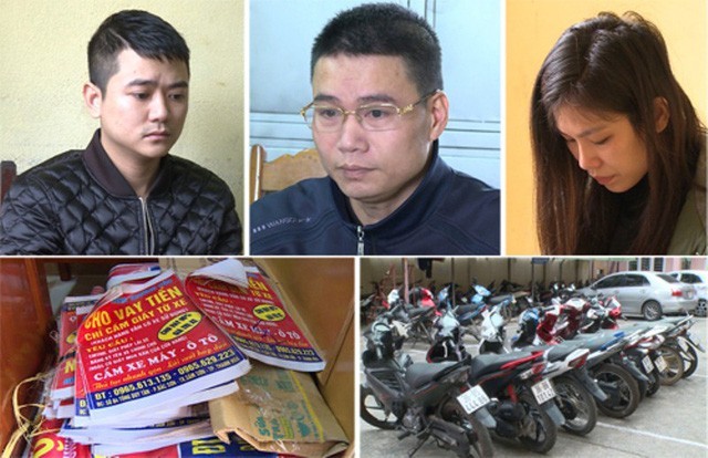 Một số đối tượng hoạt động tín dụng đen bị Công an tỉnh Thanh Hoá bắt giữ.