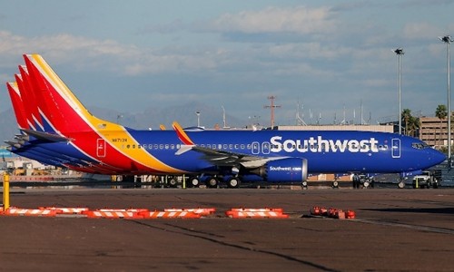 Máy bay Boeing 737 MAX 8 của hãng hàng không Mỹ Southwest Airlines tại Arizona ngày 13/3. Ảnh: AFP.
