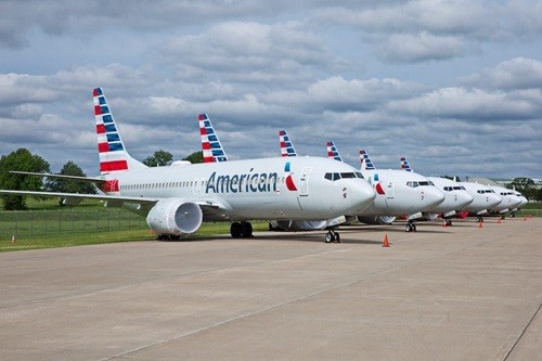 Các máy bay Boeing 737 MAX của American Airlines tại bang Oklahoma hôm 10/5. Ảnh: Reuters.
