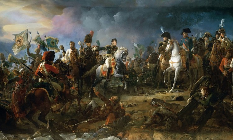 Napoleon và các tướng Pháp trong trận Austerlitz. Ảnh: Wikimedia Commons.