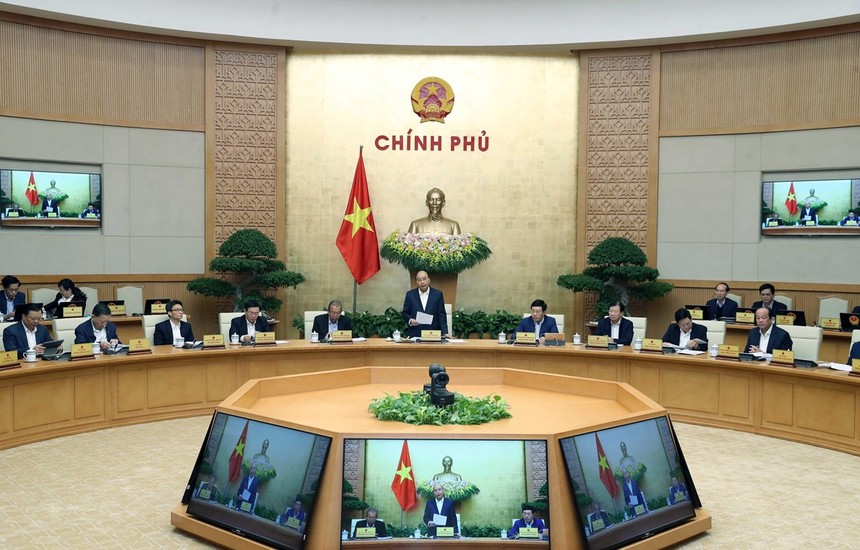 Thủ tướng Nguyễn Xuân Phúc phát biểu khai mạc Phiên họp Chính phủ thường kỳ tháng 11 năm 2019. (Ảnh: Thống Nhất/TTXVN)