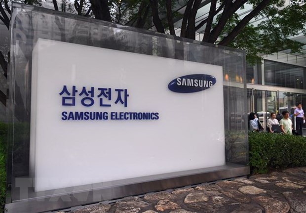 Logo của Samsung Electronics ở một tòa nhà ở Seoul, Hàn Quốc. (Nguồn: AFP/TTXVN)