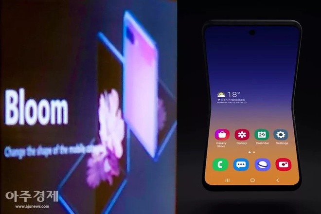 Bức hình được cho là ảnh quảng cáo của chiếc smartphone màn hình gập thứ 2 từ Samsung. Ảnh: The Verge.