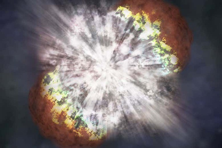 Siêu tân tinh SN 2006gy bùng nổ và phát ra ánh sáng cực mạnh. Ảnh: NASA /CXC/M.Weiss.