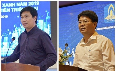 Thứ trưởng Bộ Xây dựng Nguyễn Tường Văn (ảnh trái) và Thứ trưởng Bộ Tư pháp Nguyễn Thanh Tịnh.