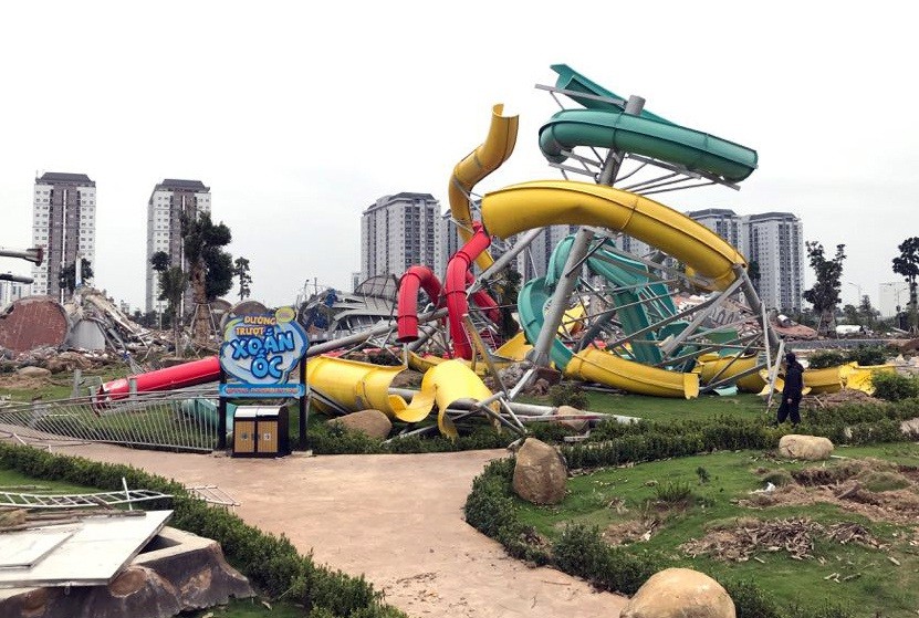 Công viên nước Thanh Hà bị cưỡng chế trước Tết Nguyên đán.
