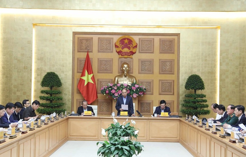Thủ tướng Nguyễn Xuân Phúc phát biểu tại buổi làm việc. (Ảnh: Thống Nhất/TTXVN).