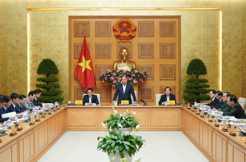 Thủ tướng Nguyễn Xuân Phúc chủ trì cuộc họp. (Ảnh: Báo Chính phủ).