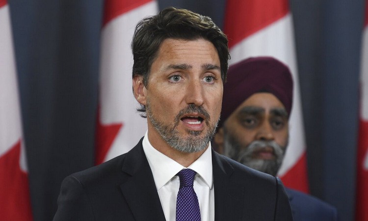 Thủ tướng Trudeau trong một cuộc họp báo hồi tháng một ở thủ đô Ottawa. Ảnh: AP.
