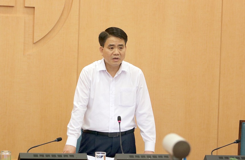 Ông Nguyễn Đức Chung - Chủ tịch UBND TP. Hà Nội yêu cầu đơn vị liên quan tuyệt đối không được chủ quan trong phòng chống Covid-19.