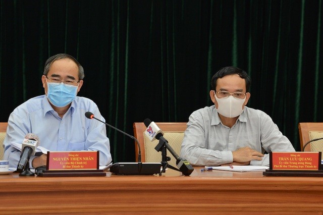 Bí thư Thành ủy TP.HCM Nguyễn Thiện Nhân cho rằng, thành phố cần cố gắng không để vượt quá 150 ca nhiễm Covid-19 (ảnh: Trung tâm Báo chí TP.HCM).