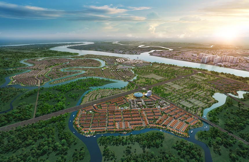 Phối cảnh khu đô thị sinh thái thông minh Aqua City hơn 600 ha tại phía Đông TP.HCM, hơn 70% diện tích dự án cho mảng xanh, hạ tầng giao thông và tiện ích nôi khu hiện đại.