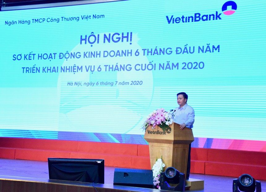 Ông Lê Đức Thọ - Bí thư Đảng ủy, Chủ tịch HĐQT VietinBank phát biểu tại Hội nghị.
