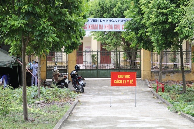 Phòng khám Đa khoa khu vực Cầu Yên nơi đang cách ly điều trị 1 ca nhiễm Covid-19 tại Ninh Bình.