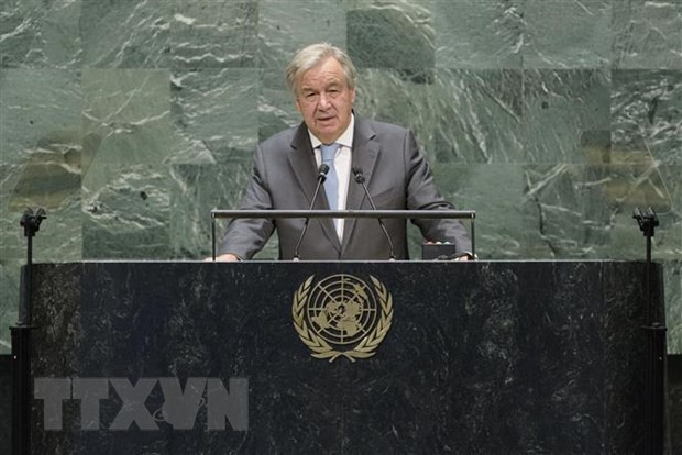 Tổng Thư ký Liên hợp quốc Antonito Guterres phát biểu tại phiên họp. 