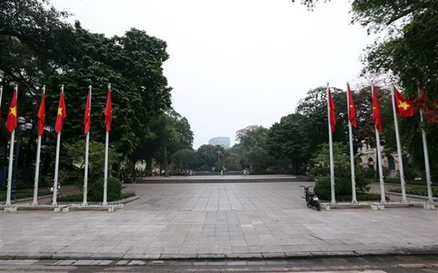 Quảng trường phía trước tượng đài Lý Thái Tổ, Hà Nội. (Ảnh: Anh Tuấn/TTXVN).