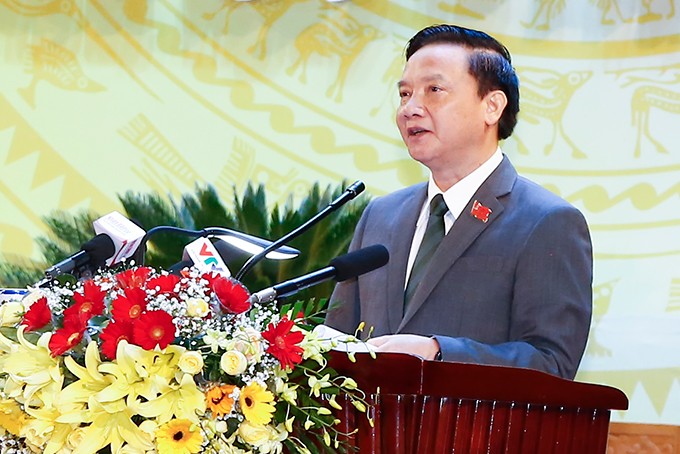 Đồng chí Nguyễn Khắc Định tái đắc cử Bí thư Tỉnh ủy Khánh Hòa. Ảnh Báo Khánh Hòa.