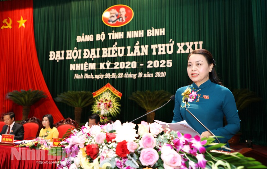 Đồng chí Nguyễn Thị Thu Hà, Bí thư Tỉnh ủy khóa XXII, nhiệm kỳ 2020-2025. Ảnh: Báo Ninh Bình.