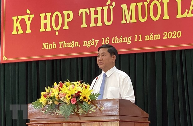 Ông Trần Quốc Nam được bầu giữ chức Chủ tịch UBND tỉnh Ninh Thuận. (Ảnh: Công Thử/TTXVN).