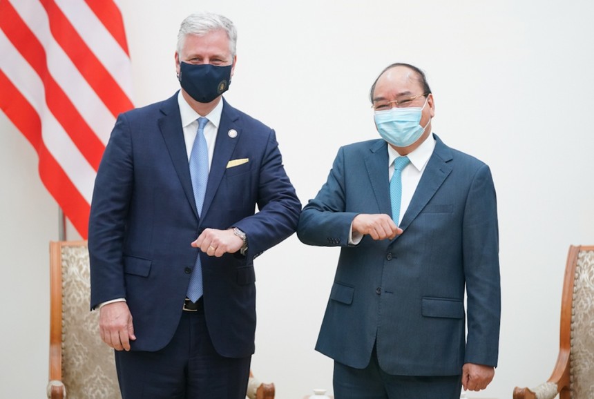 Thủ tướng Chính phủ Nguyễn Xuân Phúc tiếp xã giao Cố vấn An ninh quốc gia Hoa Kỳ Robert O’Brien.