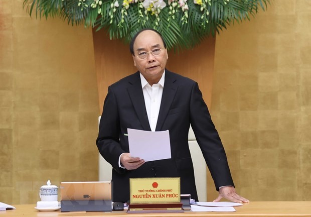 Thủ tướng Nguyễn Xuân Phúc phát biểu tại cuộc họp. (Ảnh: Thống Nhất/TTXVN).