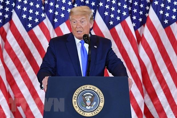 Tổng thống Donald Trump phát biểu tại Nhà Trắng ở Washington, DC, Mỹ. (Ảnh: AFP/TTXVN).