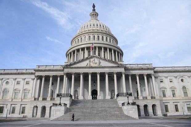 Quang cảnh tòa nhà Quốc hội Mỹ ở Washington DC., ngày 9/2/2021. (Ảnh: AFP/TTXVN).