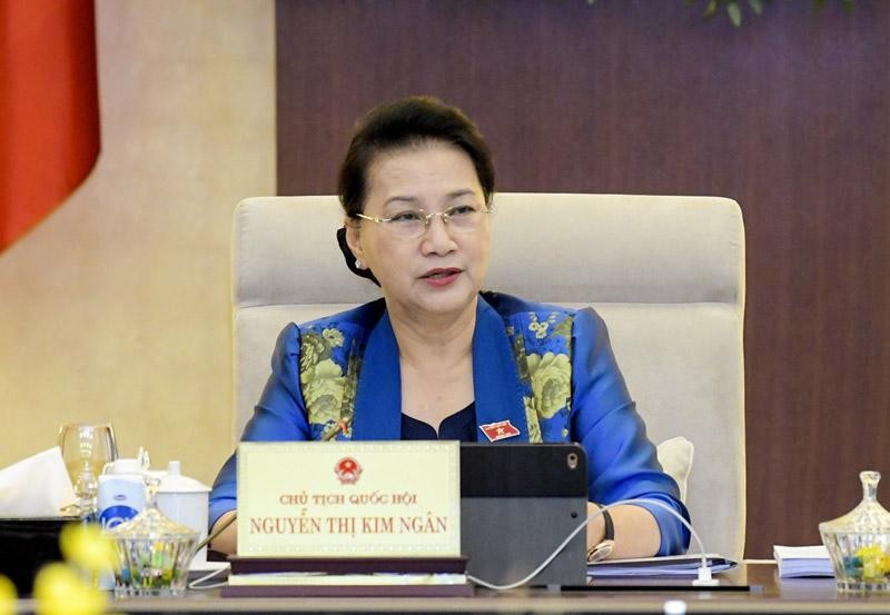 Chủ tịch Quốc hội Nguyễn Thị Kim Ngân điều hành phiên họp.