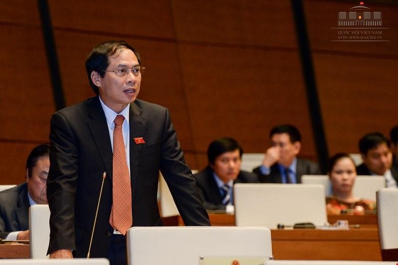 Ông Bùi Thanh Sơn phát biểu tại Quốc hội.
