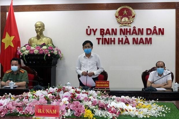 Phó Chủ tịch UBND tỉnh Hà Nam Trần Xuân Dưỡng phát biểu chỉ đạo tại hội nghị. (Ảnh: Nguyễn Chinh/TTXVN).