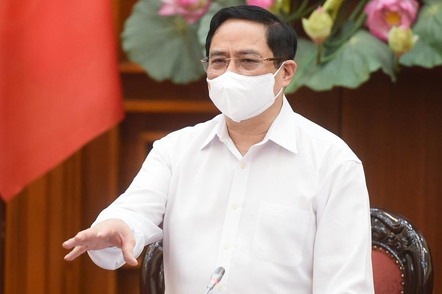 Thủ tướng Chính phủ Phạm Minh Chính phát biểu kết luận cuộc họp ngày 30/4. - Ảnh: VGP.