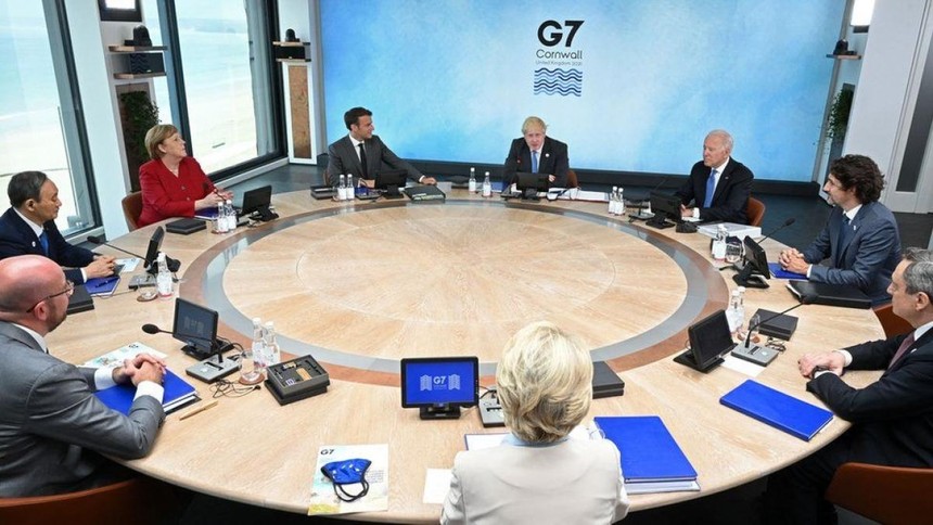 Hội nghị Thượng đỉnh G7 ở Cornwall, Anh. Ảnh: Getty.