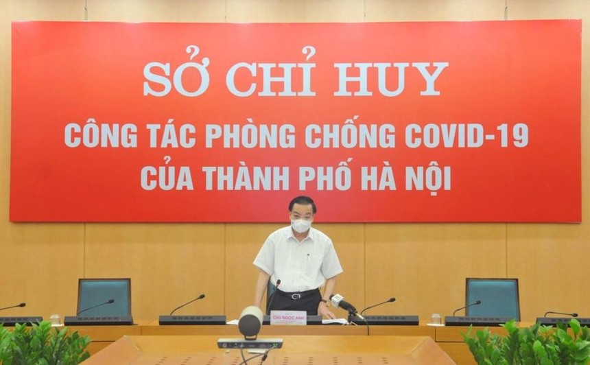 Chủ tịch UBND thành phố Hà Nội phát biểu chỉ đạo tại cuộc họp trực tuyến chiều 2/8.